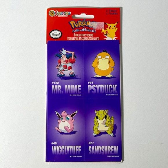 Vintage 90s Sandylion Pokemon Stickers Sealed Package (22M) - Picture 1 of 5
